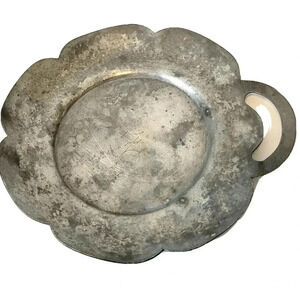 R & B Pewter Ashtray Antique Vintage Monogram Z 6" Diameter